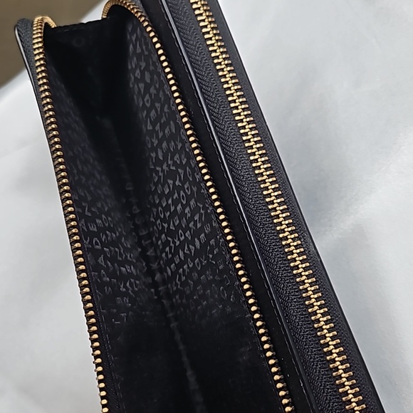 kate spade Grove Street Anita Black Leather Gold Hardware Wallet Clutch Wristlet - Picture 10 of 10